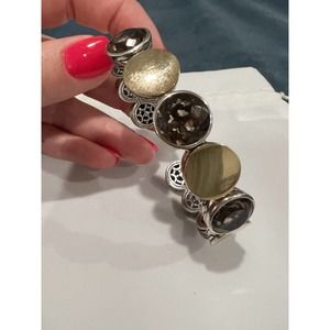 John Hardy Sterling Silver And 18k Yellow Gold And Smoky Quartz Dot Bracelet